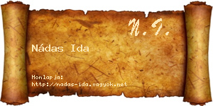 Nádas Ida névjegykártya